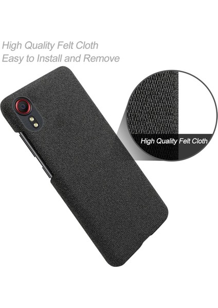 Galaxy Xcover 5 Kumaş Kaplı Plastik Arkalı Telefon Kılıfı - Siyah (Yurt Dışından) modelleri