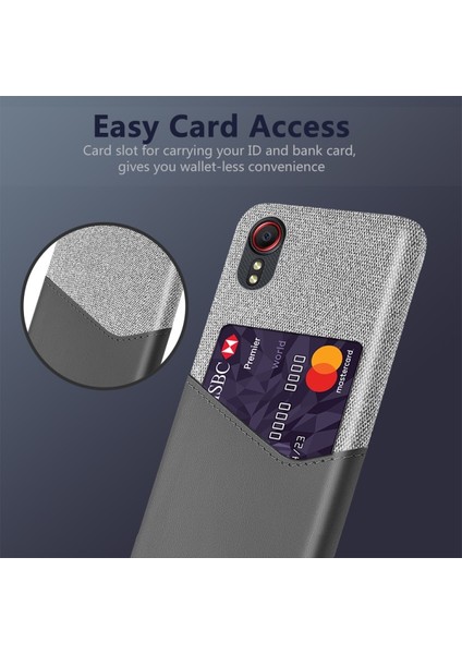 Galaxy Xcover 5 Bez + Deri + Pc Kart Yuvalı Telefon Kılıfı - Gri (Yurt Dışından) fiyatları