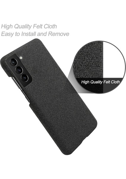 Galaxy S21 Fe Ksq Sert Plastik Kapaklı Kumaş Kaplamalı Telefon Kılıfı - Siyah (Yurt Dışından) fiyatları