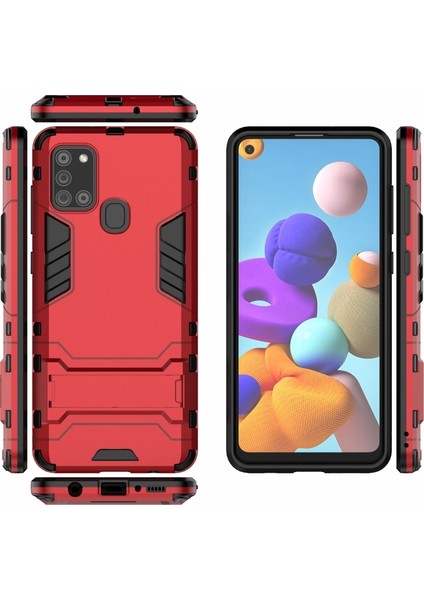 Samsung Galaxy A21S Için Cep Telefonu Sert Plastik + Tpu Telefon Kılıfı - Kırmızı (Yurt Dışından) modelleri