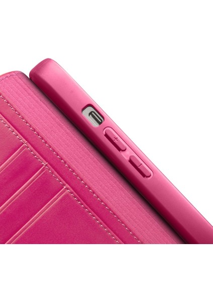 Qıalıno Apple iPhone 13 Pro Için Deri Standlı Cüzdan Tasarımlı Telefon Kılıfı - Rose (Yurt Dışından) fiyatları