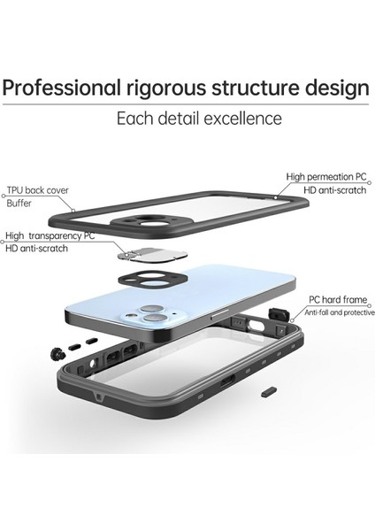 Apple iPhone 13 Için Dot + Serisi Düşmeye Dayanıklı IP68 IP6X Su Geçirmez Telefon Kılıfı - Koyu Gri (Yurt Dışından) fiyatları