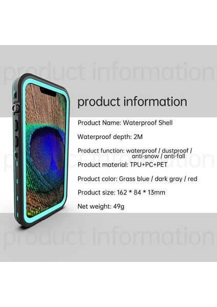 Apple iPhone 13 Için Dot + Serisi Düşmeye Dayanıklı IP68 IP6X Su Geçirmez Telefon Kılıfı - Mavi (Yurt Dışından) fırsatları