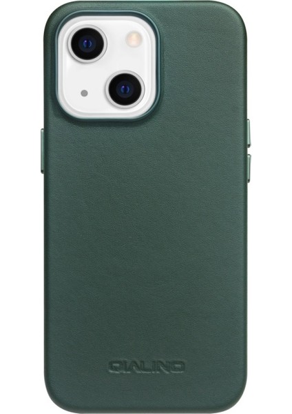 Qıalıno Apple iPhone 13 Için Manyetik Şarjlı Deri Kaplamalı Pc Telefon Kılıfı - Siyah/yeşil (Yurt Dışından)