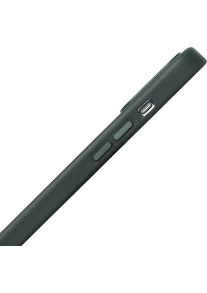 Qıalıno Apple iPhone 13 Için Manyetik Şarjlı Deri Kaplamalı Pc Telefon Kılıfı - Siyah/yeşil (Yurt Dışından) modelleri