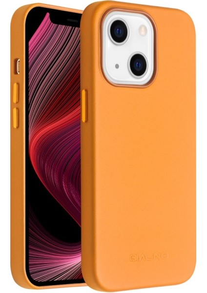 Qıalıno Apple iPhone 13 Için Manyetik Şarjlı Deri Kaplamalı Pc Telefon Kılıfı - Turuncu (Yurt Dışından) fırsatları