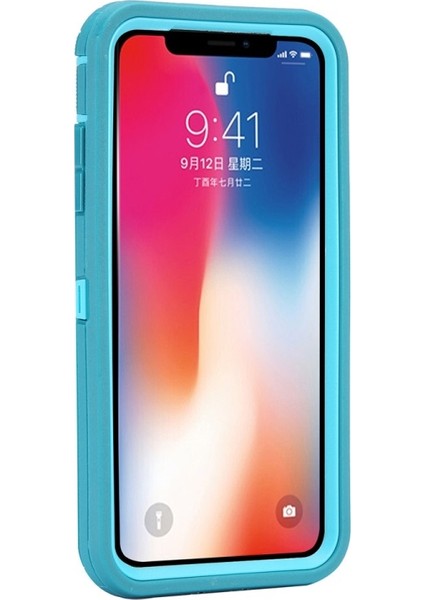 Apple iPhone Xs Max Uyumlu Silikon Çerçeveli Hibrit Telefon Kılıfı - Mavi (Yurt Dışından) fiyatları