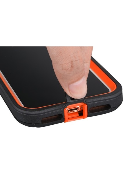 Apple iPhone Xs Max Uyumlu Silikon Çerçeveli Hibrit Telefon Kılıfı - Siyah / Turuncu (Yurt Dışından) modelleri