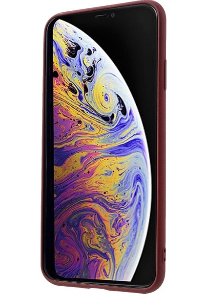 Apple iPhone Xs Max Uyumlu Mat Doku Tpu Telefon Kılıfı - Koyu Kırmızı (Yurt Dışından)