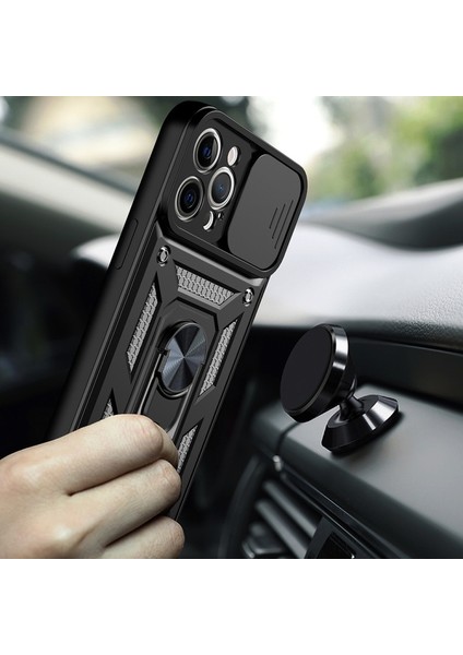 Apple iPhone 13 Pro Için Standlı Düşmeye Dayanıklı Kamera Korumalı Telefon Kılıfı - Kırmızı (Yurt Dışından) modelleri