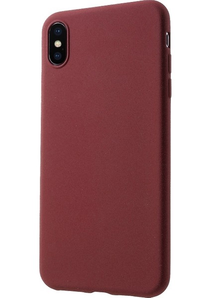 Apple iPhone Xs Max Uyumlu Mat Doku Tpu Telefon Kılıfı - Koyu Kırmızı (Yurt Dışından)