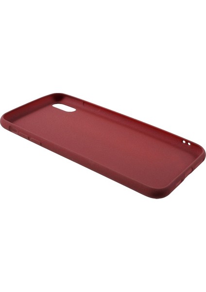 Apple iPhone Xs Max Uyumlu Mat Doku Tpu Telefon Kılıfı - Koyu Kırmızı (Yurt Dışından)