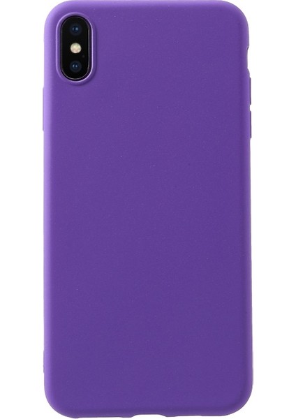 Apple iPhone Xs Max Uyumlu Mat Doku Tpu Telefon Kılıfı - Mor (Yurt Dışından)