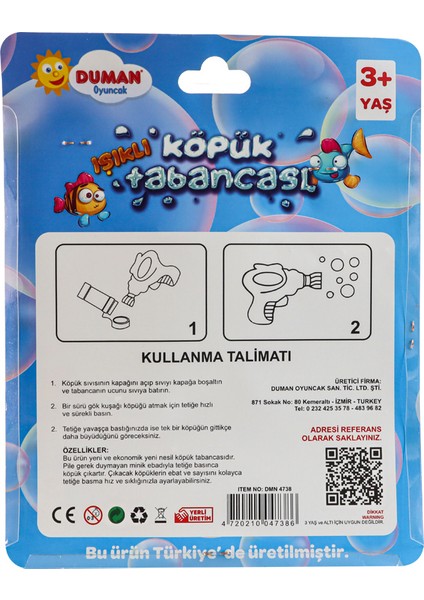 Vakumlu Işıklı Balık Köpük Tabancası Yeşil