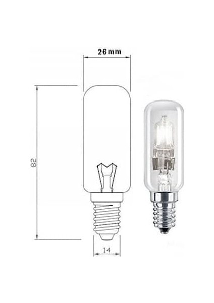 En Parlak Halojen Aspiratör Ampulü Davlumbaz Lambası 28 W 220 V E14