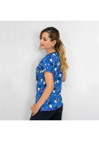 Lacivert Diş Desenli Likralı Üst Forma modelleri