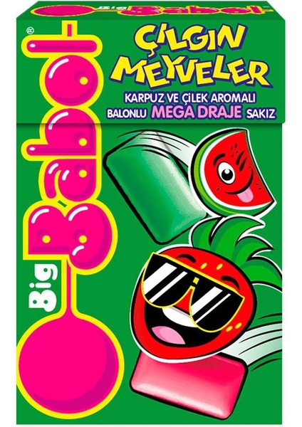 Çılgın Meyveler Çilek Karpuz Aromalı Sakız 36 G