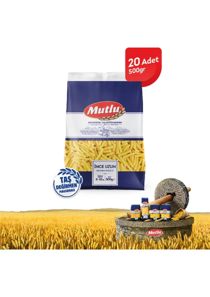 Mutlu Makarna İnce Kesme / 500 gr - 20 Paket