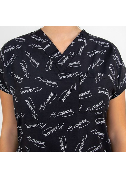 Siyah Atatürk Imza Desenli Terikoton Alt Üst Takım indirimleri