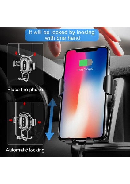 araba Kablosuz Şarj İphone X Xs Xr 8 7 10 W Hızlı Şarj Araba Montaj Tutucu Samsung S9 S8 Araba Telefon Şarj Cihazı | Telefon Sahipleri Ve Duruş (Yurt Dışından)