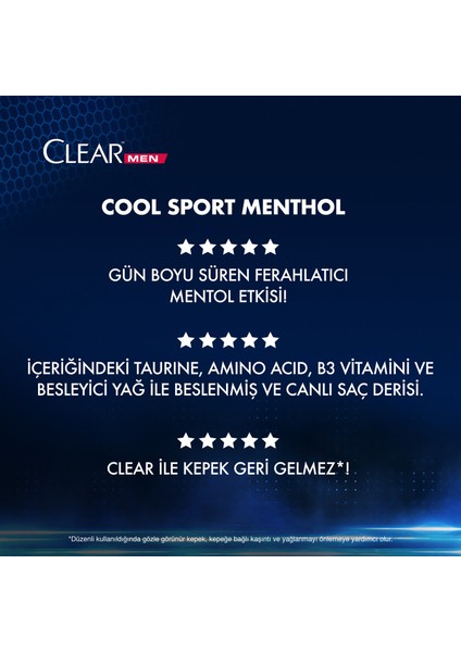 Men Kepeğe Karşı Etkili Şampuan Cool Sport Menthol Ferahlatıcı Mentol Etkisi 325 ml