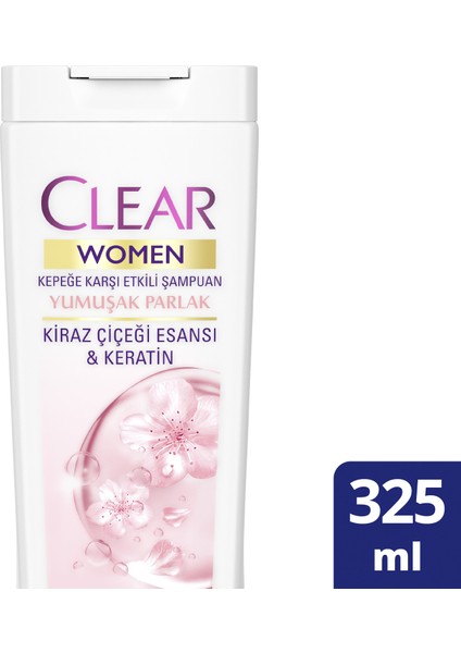 Women Kepeğe Karşı Etkili Şampuan Yumuşak Parlak Kiraz Çiçeği Esansı & Keratin 325 ml