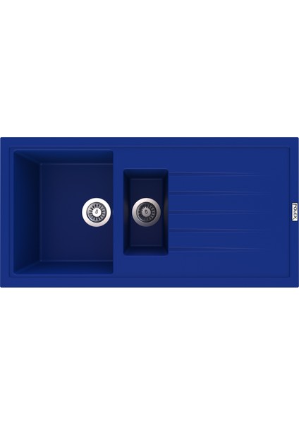 Cristalüx Granit Evye P-01 Mavi 1,5 Gözlü Tezgah Altı Ve Tezgah Üstü Mutfak Evyesi 99x49,5cm