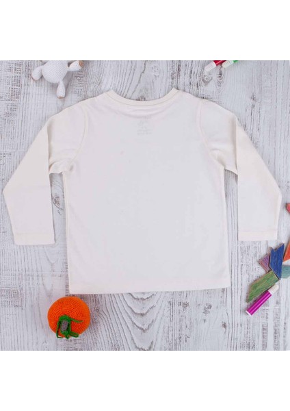Organik Erkek Çocuk Uzun Kollu T-Shirt - Ekru fiyatları