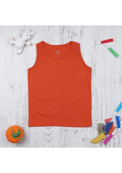 Organik Erkek Çocuk Atlet - Kiremit