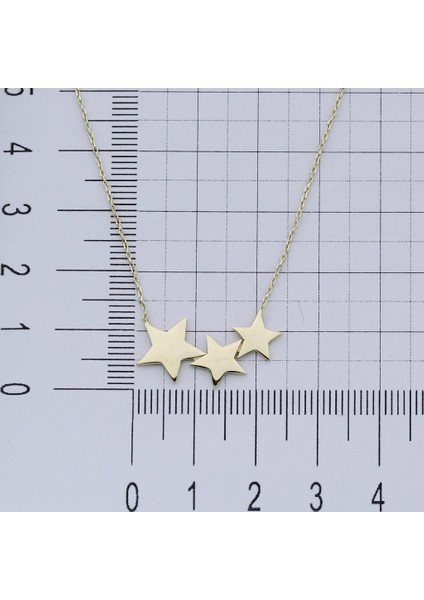 14K Altın Üç Yıldız Kolye 4N28353