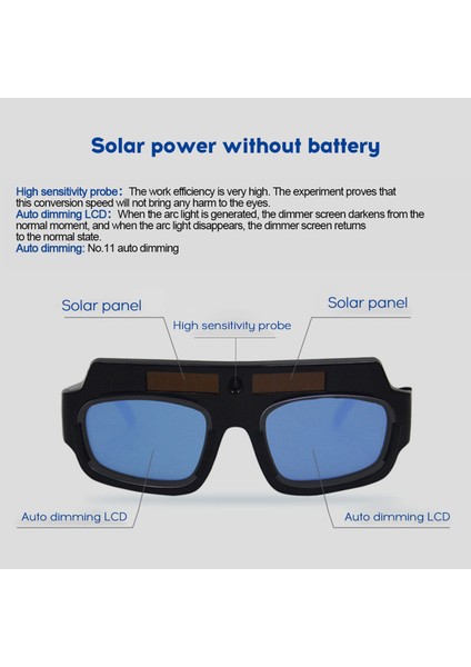 Otomatik Değişken Hafif Elektrikli Kaynak Gözlükleri (Yurt Dışından)