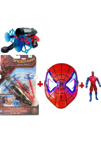 Büyük Set Işıklı Örümcek Adam Işıklı Maske Ağ Atan Bileklik Spiderman