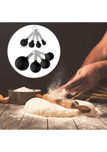 8 Parça Ölçüm Kaşık Kaşık Paslanmaz Çelik Kolu ile Set Protein Tozu Siyah (Yurt Dışından) indirimleri