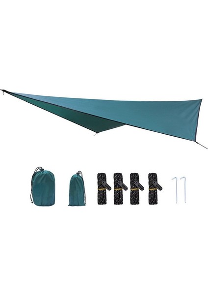 360X290 Cm Su Geçirmez Tarım Çadır Gölge Açık Kamp Hamak Yağmur Fly Uv Bahçe Tente Gölgelik Sunshade Ultralight 5 Renkler | Güneş Barınağı (Yeşil) (Yurt Dışından)