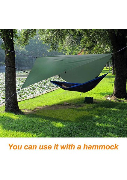 360X290 Cm Su Geçirmez Tarım Çadır Gölge Açık Kamp Hamak Yağmur Fly Uv Bahçe Tente Gölgelik Sunshade Ultralight 5 Renkler | Güneş Barınağı (Yeşil) (Yurt Dışından)