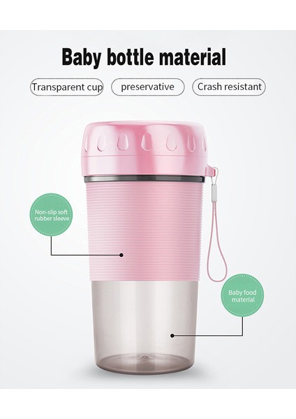 taşınabilir Meyve Sıkacağı Kupası Şarj Edilebilir Smoothie Blender Makinesi Mini Meyve Mikser Kupası Limon Sıkacağı Mutfak Malzemeleri (Yurt Dışından)