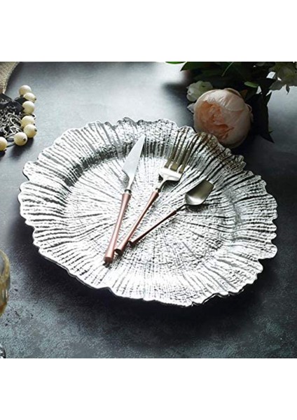 gümüş Şarj Plakası Plastik Dekoratif Servis Plakası Servis Tepsi Düğün Noel Partisi Dekor Masa Yer Ayarları | Bulaşıklar Ve Tabaklar (Yurt Dışından) fiyatları