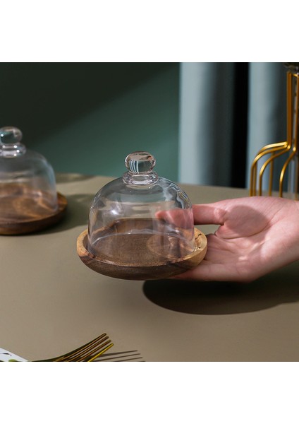 mini Tatlı Plaka Akasya Ahşap Tatlı Kupası Kapak İle Öğleden Sonra Çay Ekmek Musu Gıda Konteyner Için Tepsi Ahşap Plaka | Yemekler Ve Tabaklar (Yurt Dışından) fırsatları