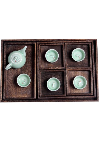 yanmış Renk Vintage Ahşap Çay Tepsisi Retro Paulownia Çay Seti Malzemeleri Otel Meyve Tatlı Servis Tepsi Çay Plaka Seti | Çay Tepsileri (Yurt Dışından)