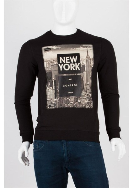 New York Unisex Pamuklu Slim Fit Sweatshirt Medium