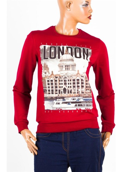 Londra Unisex Pamuklu Slim Fit Sweatshirt Large