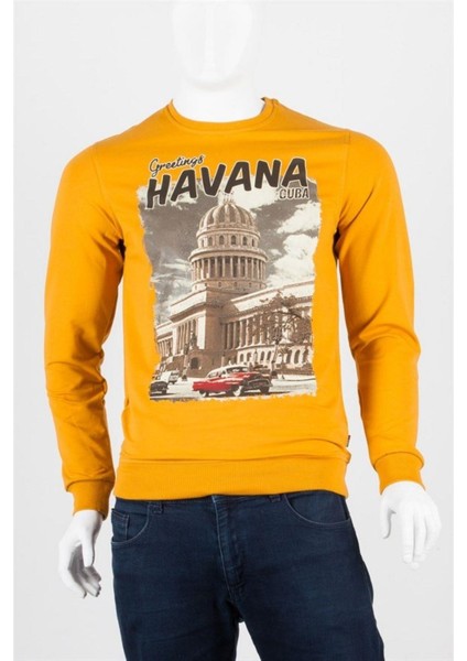 Havana Unisex Pamuklu Slim Fit Sweatshirt Large