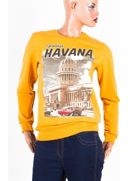 Havana Unisex Pamuklu Slim Fit Sweatshirt Large