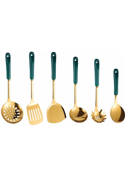 1 Takım Paslanmaz Çelik Tencere Mutfak Takımları Mutfak Aletleri Seramik Kolu Çorba Kaşık Kepçe Spatula Mutfak Aksesuarları Yemek (Yurt Dışından)