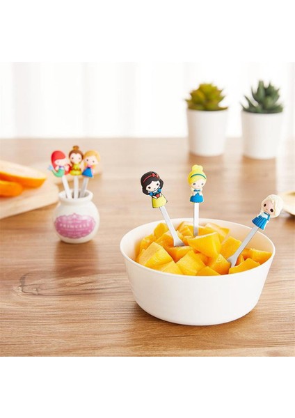 6 Adet Kullanımlık Tatlı Meyve Çatal Sevimli Prenses Paslanmaz Çelik Gıda Tutucu İle Pick Mini Salata Meyve Çatal Çocuklar Için | Çatallar (Yurt Dışından)