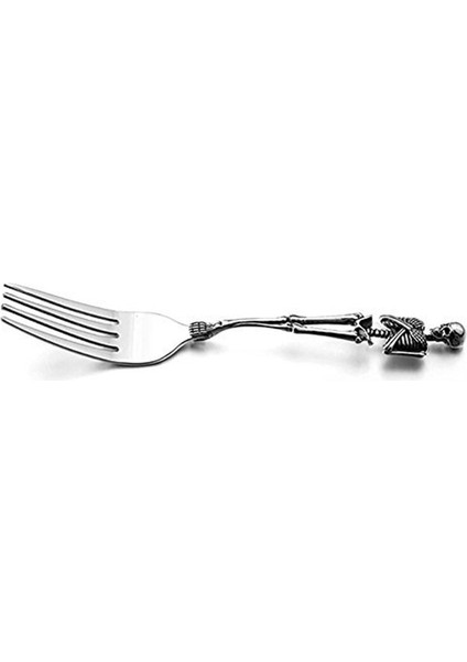 yaratıcı Titanyum Çelik Kafatası Çatal Skeleton Retro Yemek Masası Sofra Cadılar Bayramı Partisi Sofra Seti Craft 1 Adet | Çatallar (Yurt Dışından)
