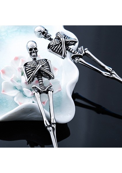 yaratıcı Titanyum Çelik Kafatası Çatal Skeleton Retro Yemek Masası Sofra Cadılar Bayramı Partisi Sofra Seti Craft 1 Adet | Çatallar (Yurt Dışından)