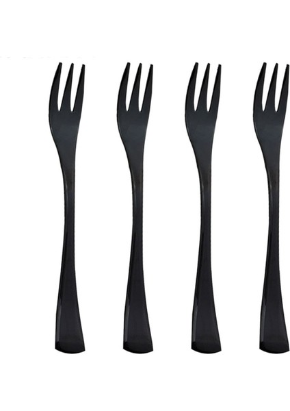 4 Adet Paslanmaz Çelik 3 Tines Kek Çatal Set Ayna Black Fork Akşam Yemeği Salatası Tatlı Meyve Çatal Çatal Seti | Çatallar (Yurt Dışından)