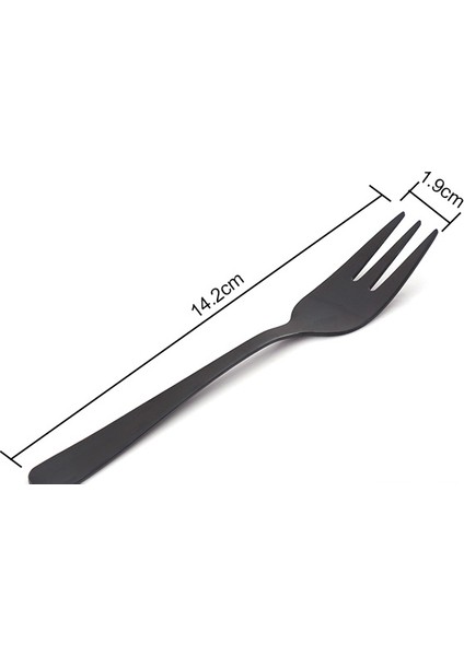 2 Adet 5.59''Saınless Çelik Çay Çatal Set Metal Üç Prongs Gıda Kek Çatal Çay Çatal Yemek Seti Parti Veya Restoran | Çatal Seti | Kek Çatalları Settutlerery Fork (Siyah) (Yurt Dışından)