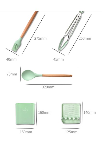 Sanlindousilikon Mutfak Eşyaları De Cocina Aksesuarları Araçları Tencere Seti Pişirme Kaşık Espatula Gadget Kichen Menaje Spatula Ahşap | Pişirme Aracı Setleri (Yurt Dışından)